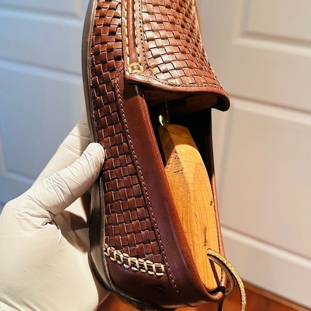 Tommy Bahama Orson Venetian Woven Leather Drivers.